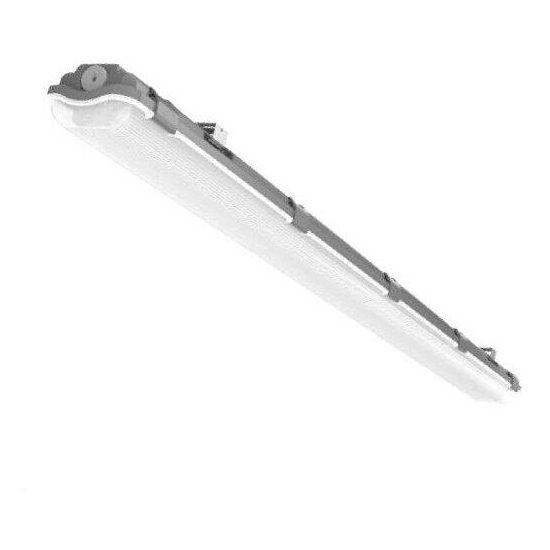 Corp de iluminat industrial etanș Comtec MF0011-11180, pentru 1 tub LED T8 de 60 cm, soclu G13, carcasă gri, IP65, fără tub inclus