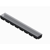 Kit de rigolă pentru drenaj Easy 2, din polipropilenă, LN100 hext 70 grătar oz A15 1000 × 125 × 70(0881011)