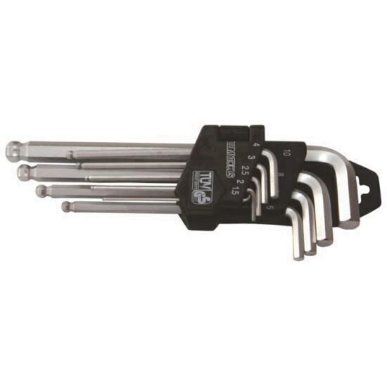 Set 9 chei hexagonale, 1,5-10 mm, CR-V, satinate, Lumytools LT56477