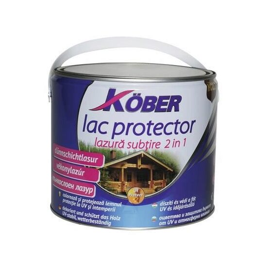 Lac protector pentru lemn interior / exterior KOBER lazura subtire 2 in 1 TEAK 2.5 L