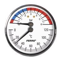 Termomanometru axial 63 mm 1/2" 0-6 bari TM63A FERRO