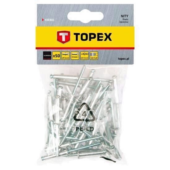 Nituri aluminiu 50 buc/set TOPEX