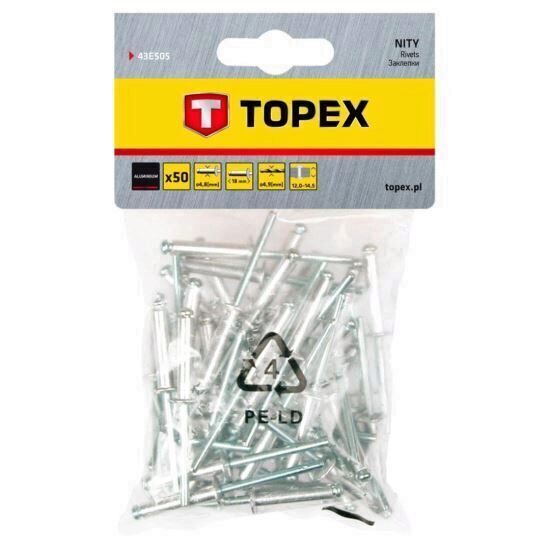 Nituri aluminiu 50 buc/set TOPEX