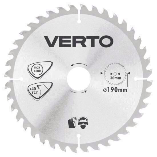 Lama circulara fierastrau 190x30 mm, 40 dinti VERTO 61H124