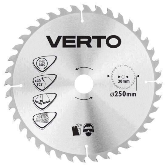 Lama circulara fierastrau 250x30 mm, 40 dinti VERTO 61H134
