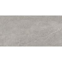 Gresie portelanata rectificata Tempo Ash, tip marmura, 75x150 cm, culoare gri, finisaj mat