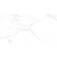Gresie portelanata rectificata Naos Blanco, tip marmura, 75x150 cm, culoare alb, finisaj mat