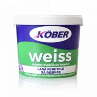 Vopsea lavabilă pentru interior Kober Weiss, alb, 8,5 L