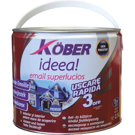 Vopsea alchidica grena RAL 3004 Kober IDEEA 2.5 L