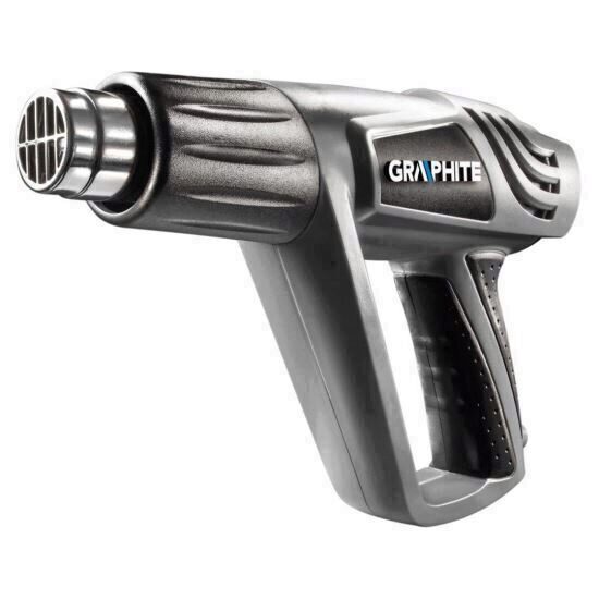Pistol aer cald 2000W cu accesorii 5 piese GRAPHITE 59G522