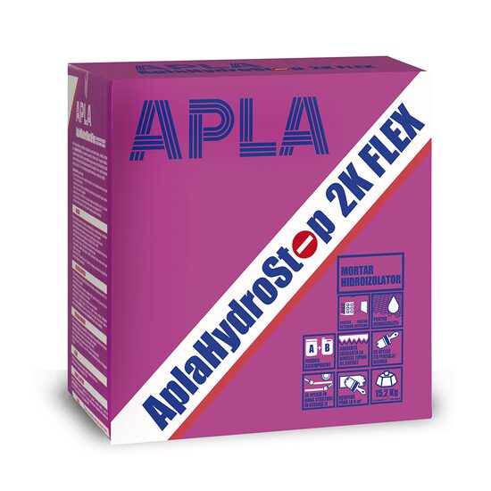 Mortar hidroizolant flexibil APLA Hydrostop 2 K Flex, gri, 15,2 kg
