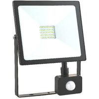 Proiector LED SMD UPTEC Super Slim MF0011-54071, 10 W, 900 lm, lumină rece, cu senzor de mișcare, IP65, negru