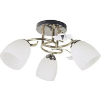 Lustră Klausen Lola 3 LY-3081, 3 × E27, maximum 15 W/bec, alb-auriu, diametru 45 cm