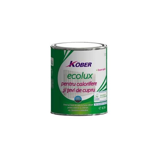 Vopsea pe baza de apa alb pe baza de apa KOBER Ecolux 0.75 L