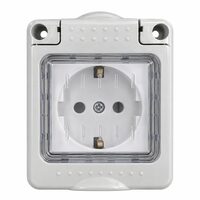 Priza aplicata cu contact de protectie si capac, IP55, SR