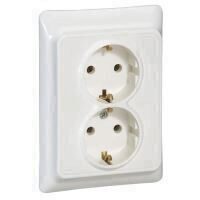 782113 - PRIZA DUBLA SCHUKO 2P+E 16A ALB-KAPTIKA