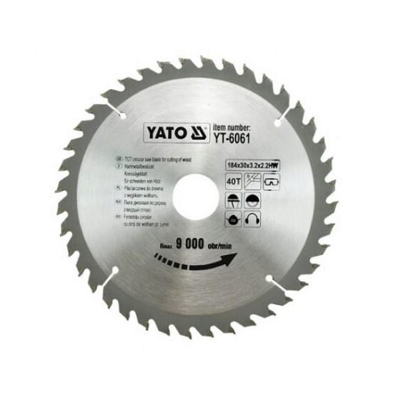 Disc pentru circular Wf pentru lemn 40 de dinti 184x30x3.2 mm Yato Yt-6061