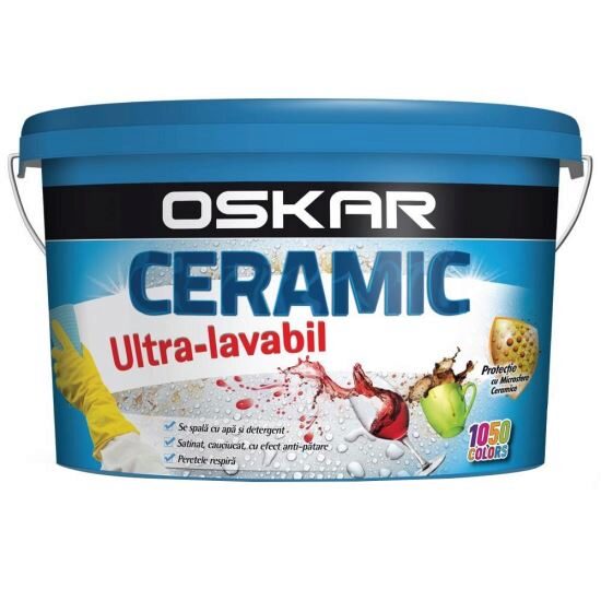 Vopsea ultra-lavabila Oskar Ceramic, interior exterior, alba 2.5L