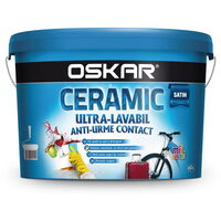 Vopsea lavabilă de interior OSKAR Ceramic, ultra lavabil disp satin int alb 8,5 L