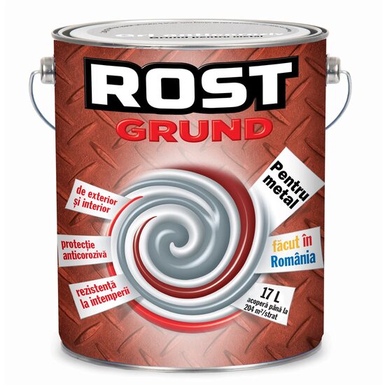 Grund anticoroziv pentru metal Rost, roșu oxid 17 L