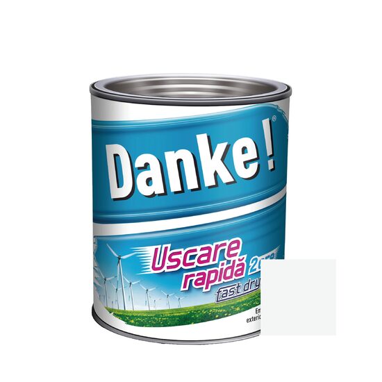 Vopsea alchidica cu uscare rapida pentru lemn / metal DANKE interior / exterior ALB 2.5 L