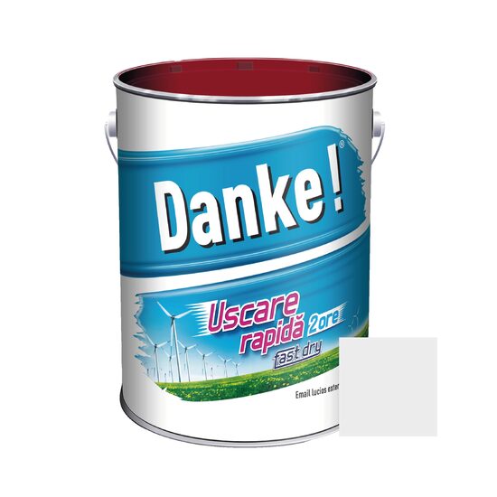 Vopsea alchidica cu uscare rapida pentru lemn / metal DANKE interior / exterior ALB 4 L