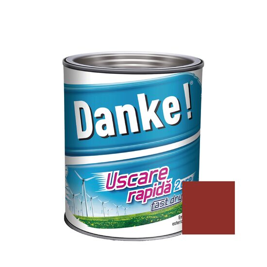 Vopsea alchidica cu uscare rapida pentru lemn / metal DANKE interior / exterior ROSU INCHIS 2.5 L