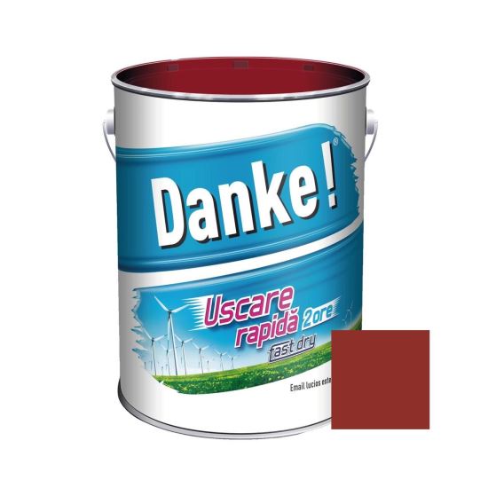 Vopsea alchidica cu uscare rapida pentru lemn / metal DANKE interior / exterior ROSU INCHIS 4 L