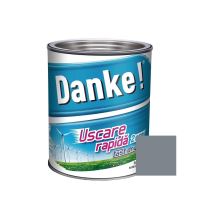 Vopsea alchidica cu uscare rapida pentru lemn / metal DANKE interior / exterior GRI METAL 2.5 L