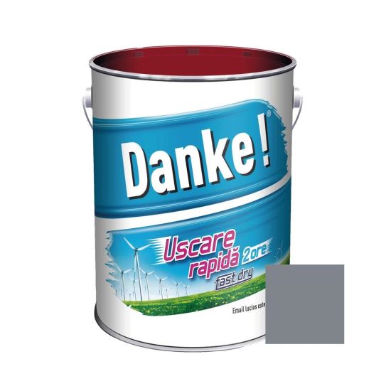 Vopsea alchidica cu uscare rapida pentru lemn / metal DANKE interior / exterior GRI METAL 4 L