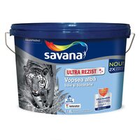 Vopsea super lavabila, superalba, Savana Ultrarezist, pentru baie si bucatarie, alba 4L