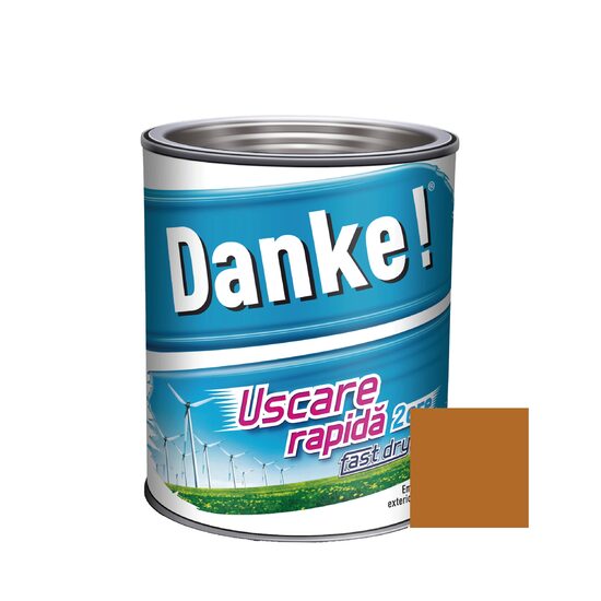 Vopsea alchidica cu uscare rapida pentru lemn / metal DANKE interior / exterior OCRU 2.5 L