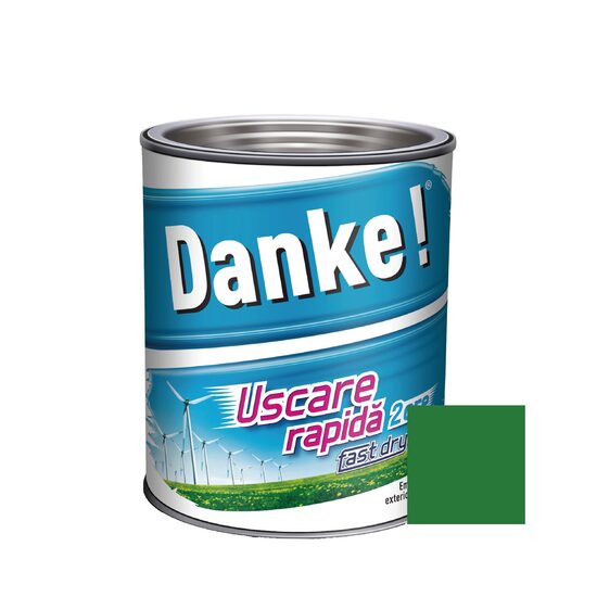 Vopsea alchidica cu uscare rapida pentru lemn / metal DANKE interior / exterior VERDE DESCHIS 2.5 L