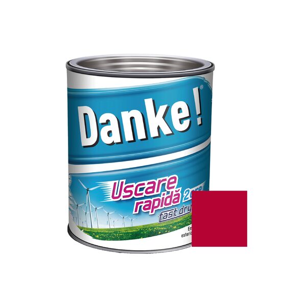 Vopsea alchidica cu uscare rapida pentru lemn / metal DANKE interior / exterior ROSU APRINS 2.5 L