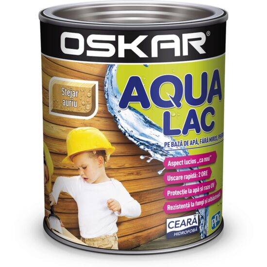 Lac pe bază de apă pentru lemn OSKAR Aqua, stejar auriu 0,75 L