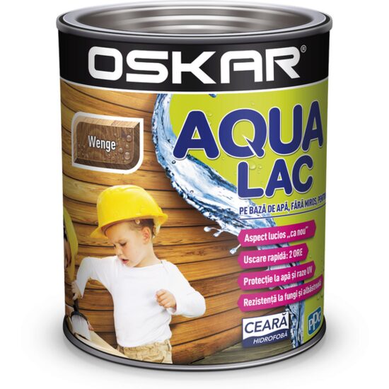 Lac pe bază de apă pentru lemn OSKAR Aqua, wenge 0,75 L