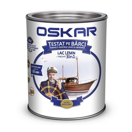 Lac pentru lemn Oskar Yacht 3 in 1, pentru exterior, incolor 2.5L