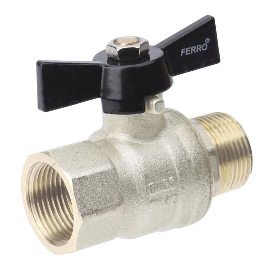 Robinet sfera tip fluture, cu bila, Herkules FI-FE FERRO