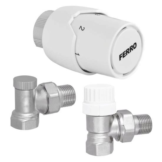 Set robineti coltar cu cap termostatic ZTM21 FERRO