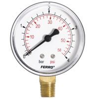 Manometru 63 mm 1/4" 0/4 bari M6304R FERRO