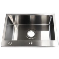 Chiuveta bucatarie din inox 201, 60 x 45 cm, grosime 3 mm, cu scurgere si cos strecurator, argintiu