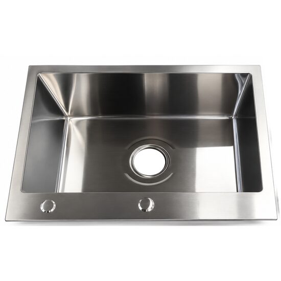 Chiuveta bucatarie din inox 201, 60 x 45 cm, grosime 3 mm, cu scurgere si cos strecurator, argintiu