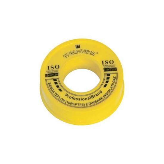 Banda teflon (PTFE) etansare instalatii gaz 12 mmx12 m EVERPOWER ELG-GA1212