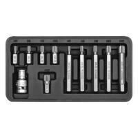 Set 10 biti spline + adaptor 1/2" Yato Yt-0415