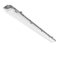 Corp de iluminat industrial etanș Comtec MF0011-11182, pentru 2 tuburi LED T8 de 60 cm, soclu G13, carcasă gri, IP65, fără tuburi incluse