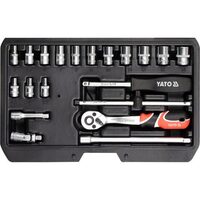 Trusa tubulare si antrenor 20buc 1/4"cr-v YT-14491