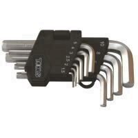 Set 10 chei hexagonale scurte, satinate 1.5-10 mm, Cr-V LUMYTOOLS LT56393