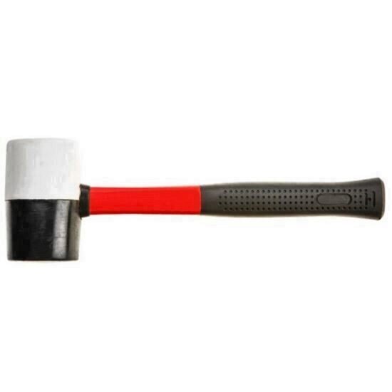 Ciocan cauciuc alb-negru maner fibra sticla 450 gr Top Tools 02A915