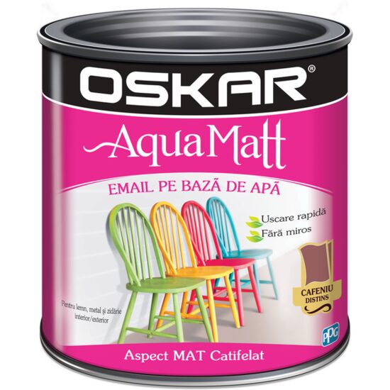 Email mat pe bază de apă OSKAR Aqua, cafeniu distins 0,6 L