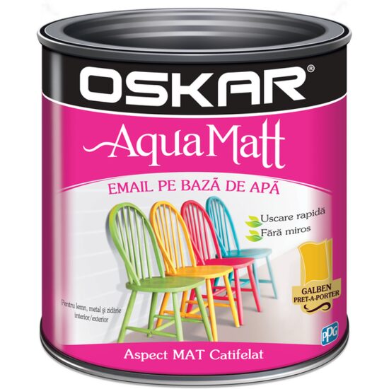 Email mat pe bază de apă OSKAR Aqua, galben pret-a-porter 0,6 L